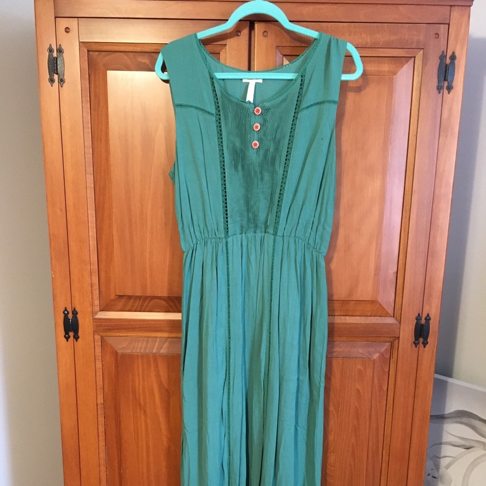 Matilda Jane long green dress worn once. L